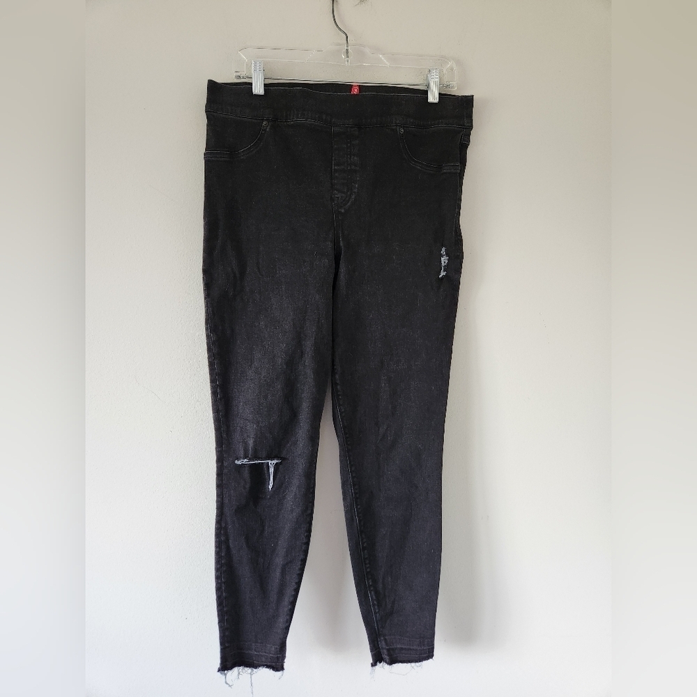 SPANX | Distressed Ankle Skinny Jeans Jeggings Black Size XL